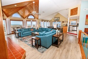 TV, fireplace, DVD player, books - OCEANFRONT, wild horses, private pool, hot tub-4x2275, Over at Carova (Carova Beach)