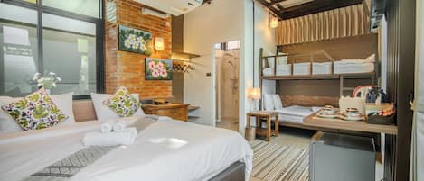 Economy Single Room, Multiple Beds, Pool View | Individually decorated, individually furnished, desk, laptop workspace