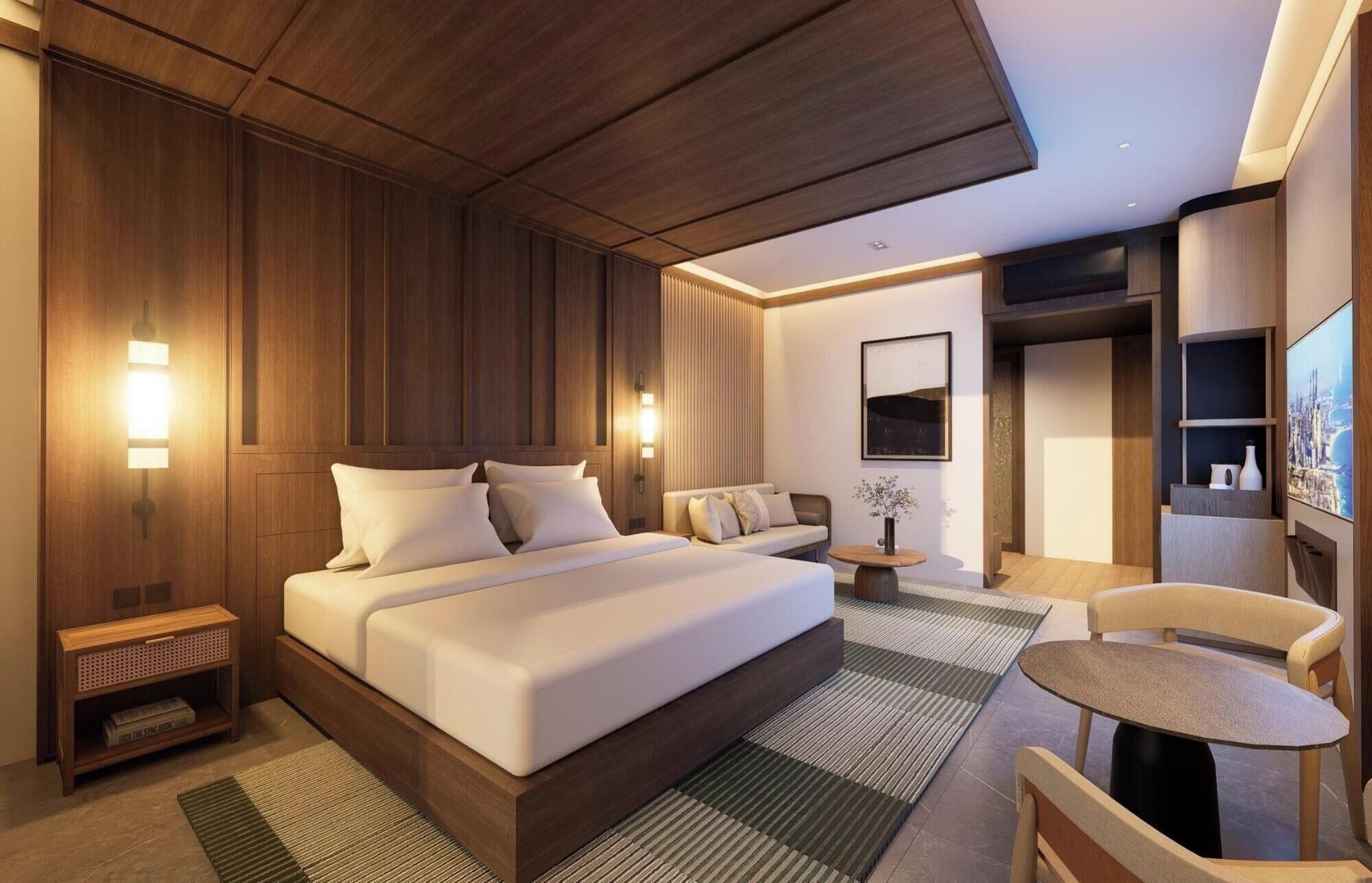 Luxury Suite, 1 Bedroom, Beach View | In-room safe, desk, blackout drapes, iron/ironing board