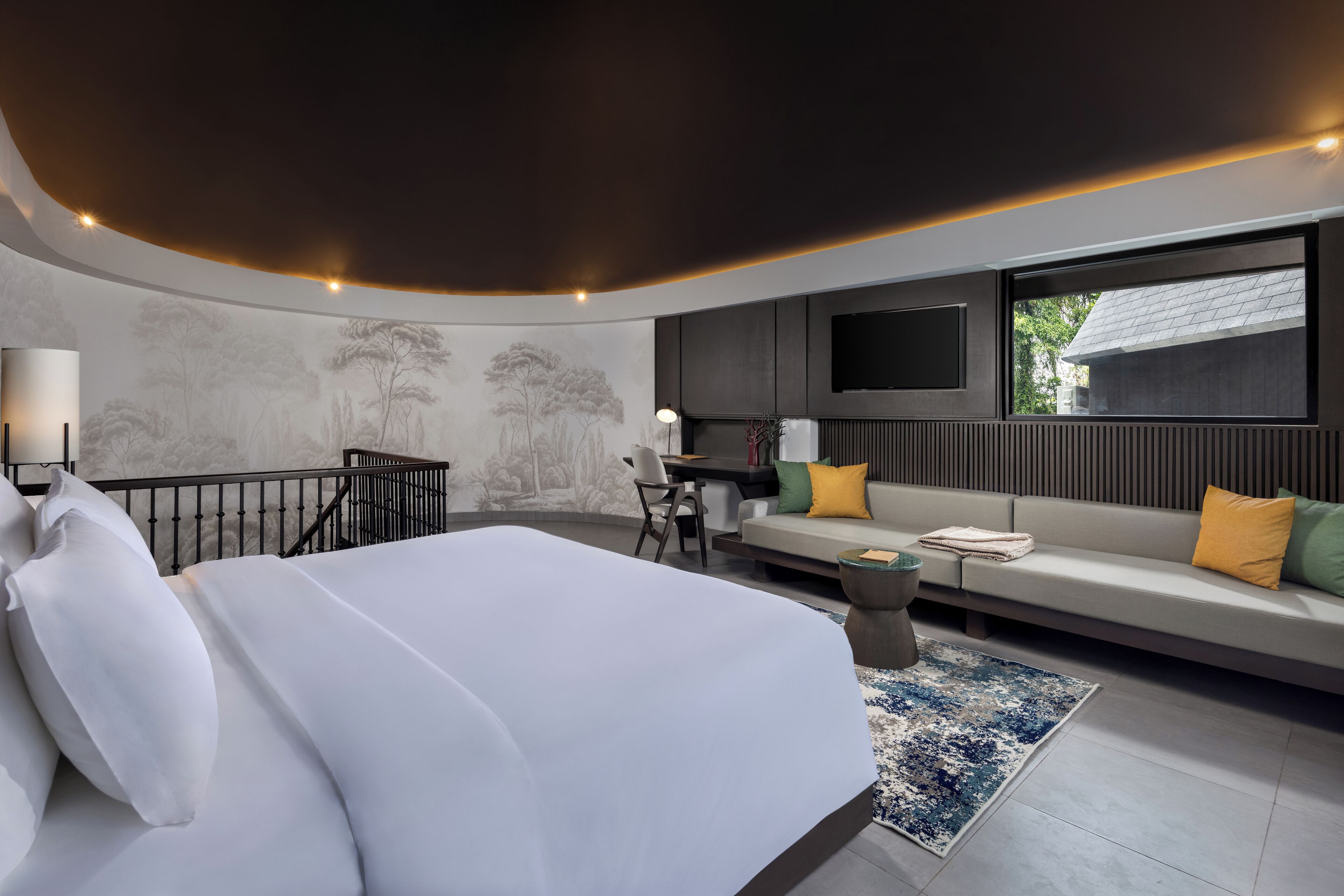 Luxury Villa, 1 Bedroom, Lagoon View | In-room safe, desk, blackout drapes, iron/ironing board