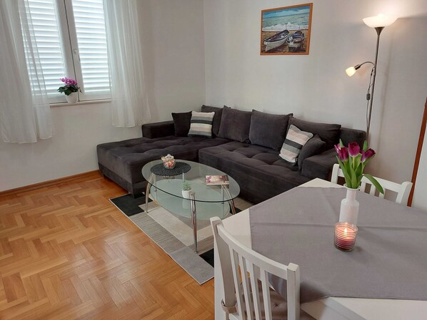 Apartment | Living room - Apartment Marina Obod - One Bedroom Apartment With Balcony (Konavle)