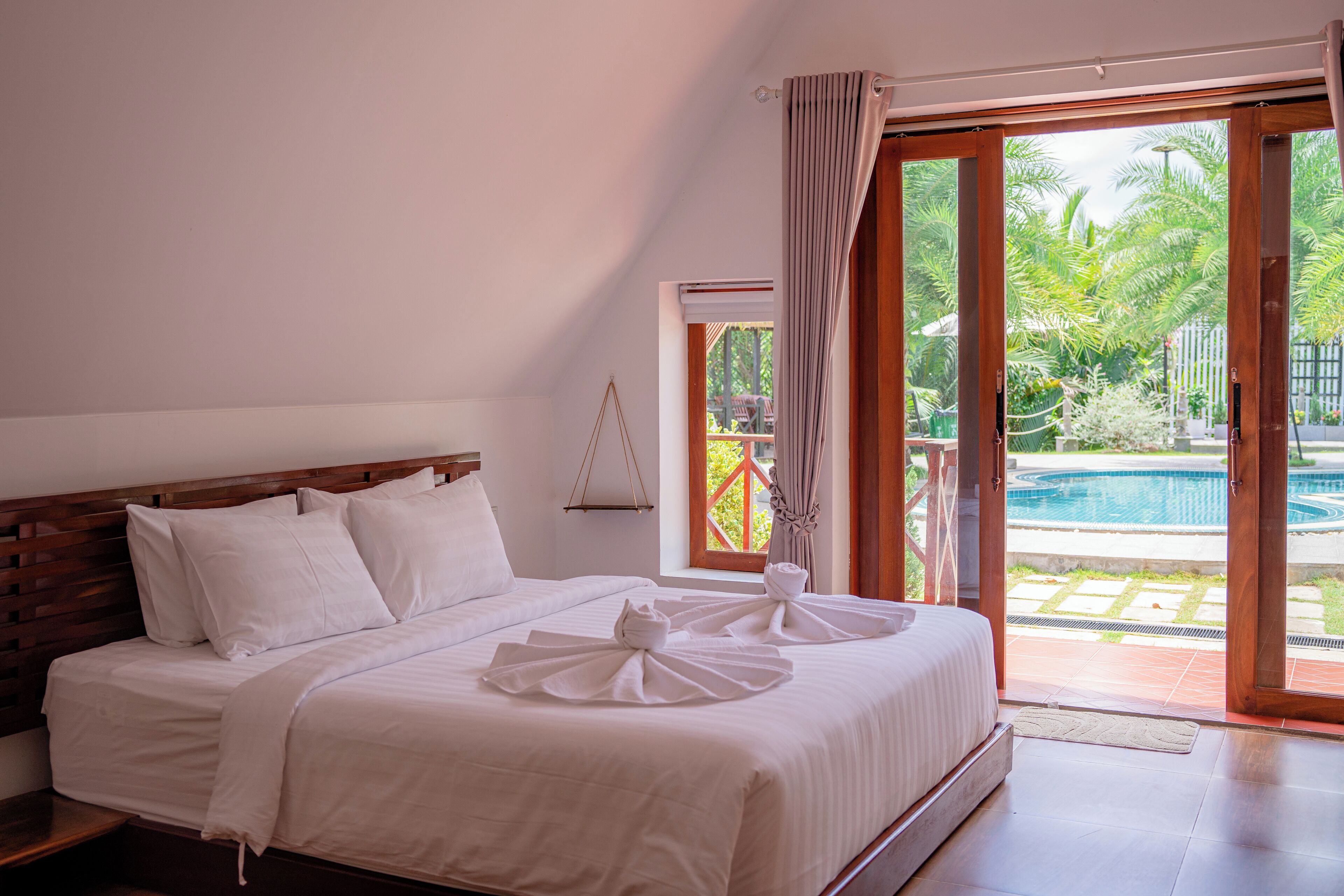 Deluxe tweepersoonskamer, 1 kingsize bed, balkon, uitzicht op tuin | Uitzicht op de tuin