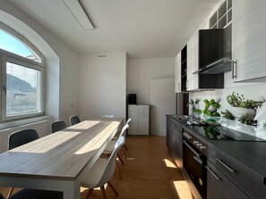 Kühlschrank, Mikrowelle, Herdplatte, Geschirrspüler