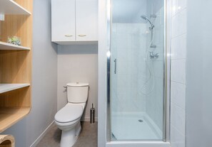 Hair dryer, towels, toilet paper