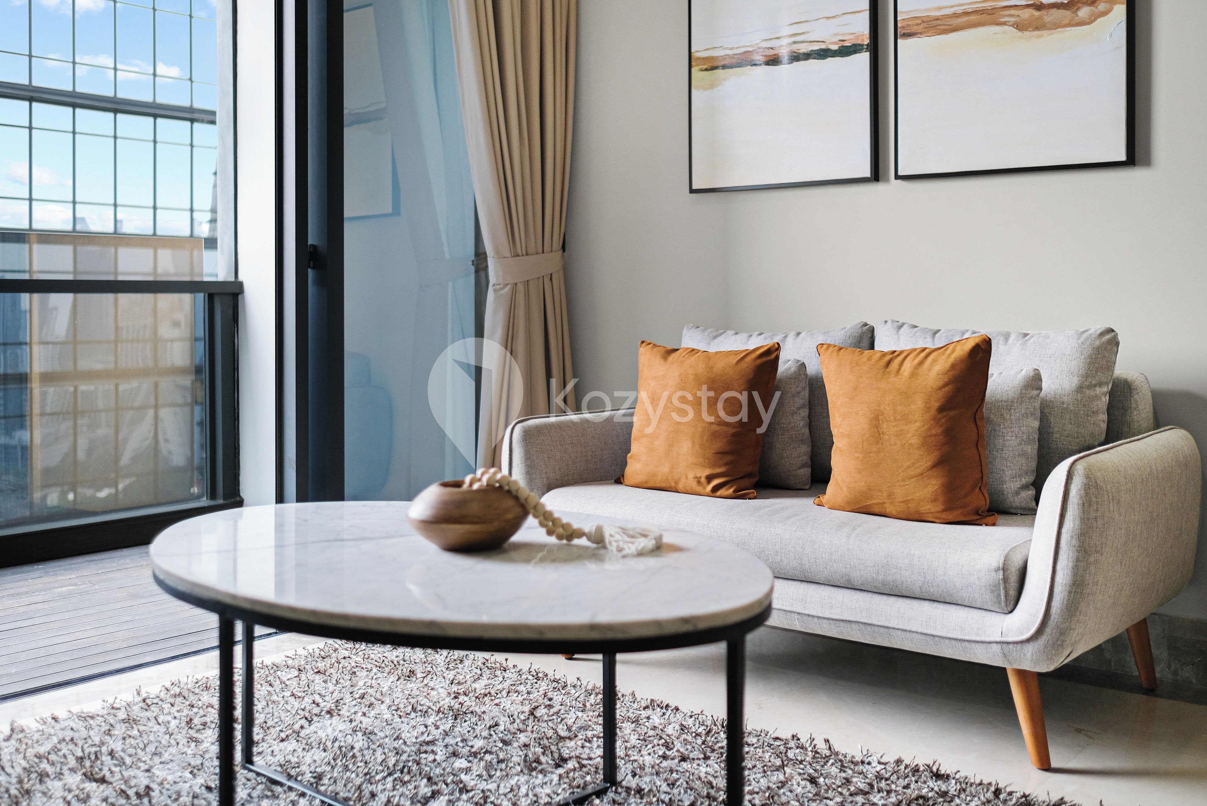 Apartment, 1 Bedroom, Balcony, City View | Living area | Flat-screen TV