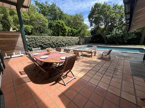 Outdoor dining - Family villa between Hossegor and Seignosse - Pool & pétanque court (Seignosse)