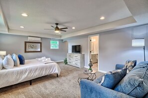 4 bedrooms, iron/ironing board, travel cot, WiFi