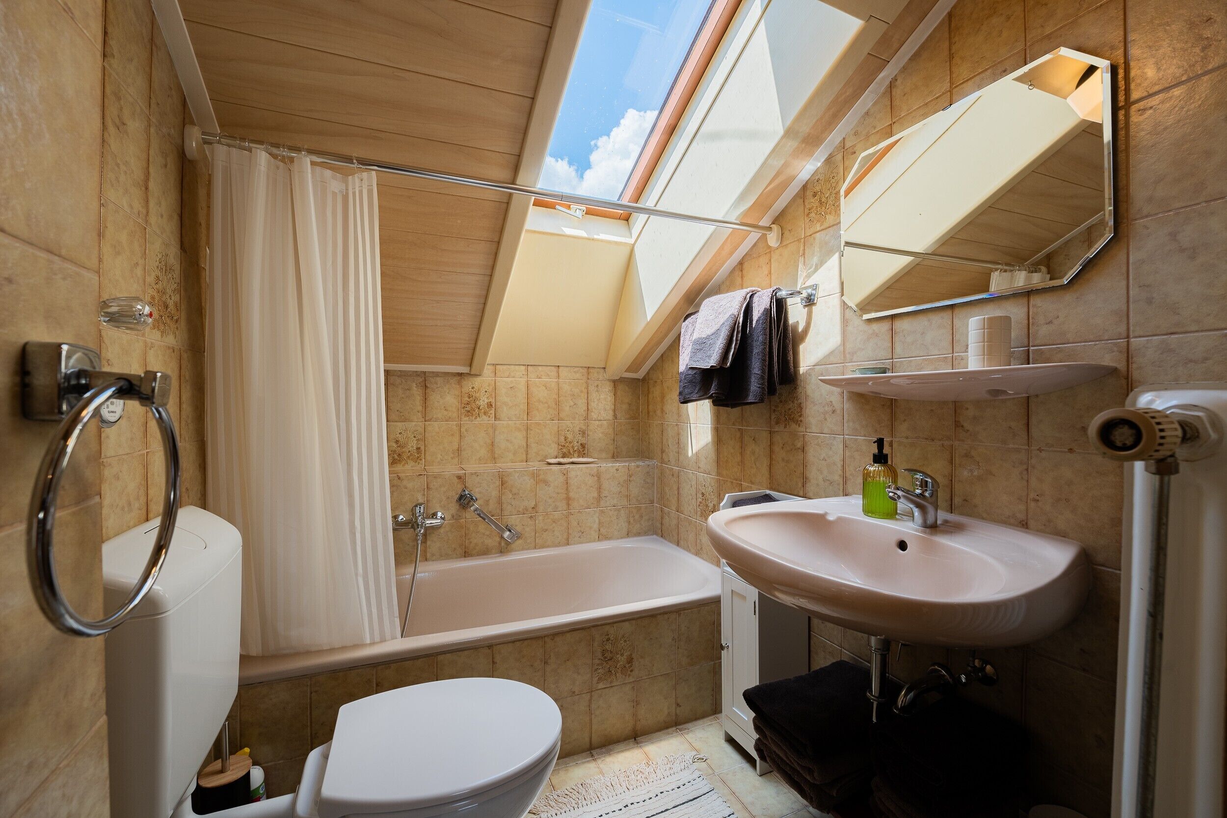 Dusche, Haartrockner, Handtücher