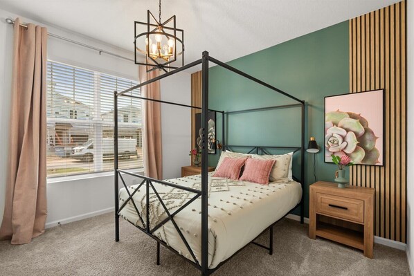 4 bedrooms, iron/ironing board, travel cot, WiFi