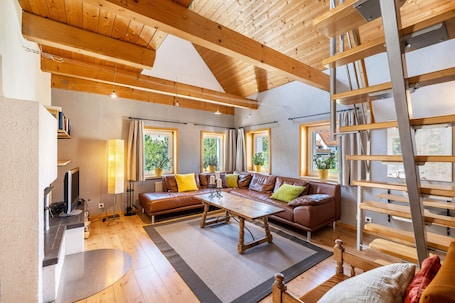 TV, fireplace. Apartment 'Rabus' with Mountain View, Private Terrace and Wi-Fi