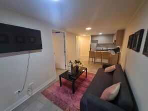 TV - Central 1BR1BA in Santiago: Balcony & Nearby Metro (Unknown)