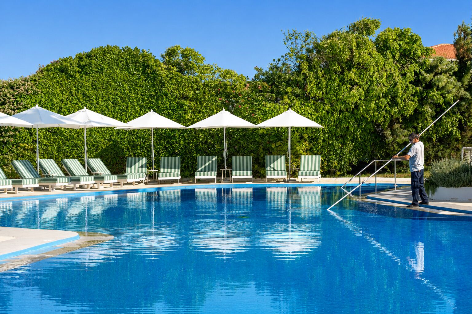 Indoor pool, 2 outdoor pools, pool umbrellas, pool loungers