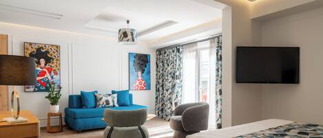 Grand Suite, Balcony, City View | Premium bedding, down comforters, memory foam beds, in-room safe