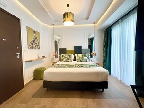 Comfort Studio, City View | Premium bedding, down comforters, memory foam beds, in-room safe - Garment District Suites (Athens)