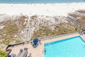 Indoor pool, a heated pool - The Palms 514- Beachfront condo, 2 bedroom 2 bathroom , 5th floor (Orange Beach)
