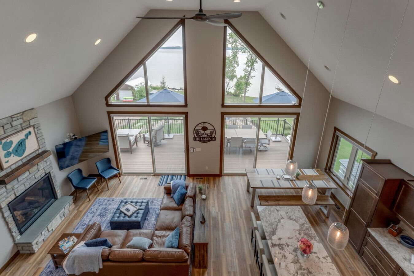 Smart TV, fireplace, video games