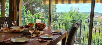 For 6 adults - 4 bedroom air conditioned home with stunning views, pool & garden