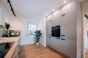 Kühlschrank, Mikrowelle, Ofen, Herdplatte