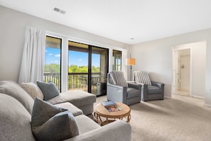 Condo, Multiple Beds, Balcony, Golf View (Relaxing 9th Hole View) | Living area | 42-inch flat-screen TV with digital channels