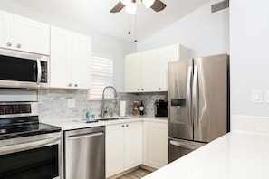 Microwave, oven, stovetop, dishwasher