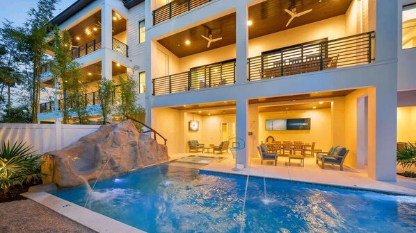 Outdoor pool, a heated pool