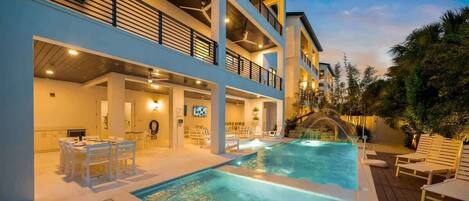 Outdoor pool, a heated pool