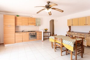 Fridge, oven, stovetop, coffee/tea maker