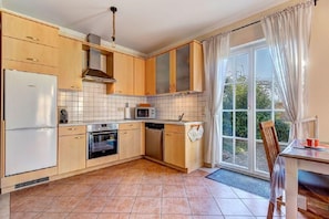 Fridge, microwave, dishwasher, toaster