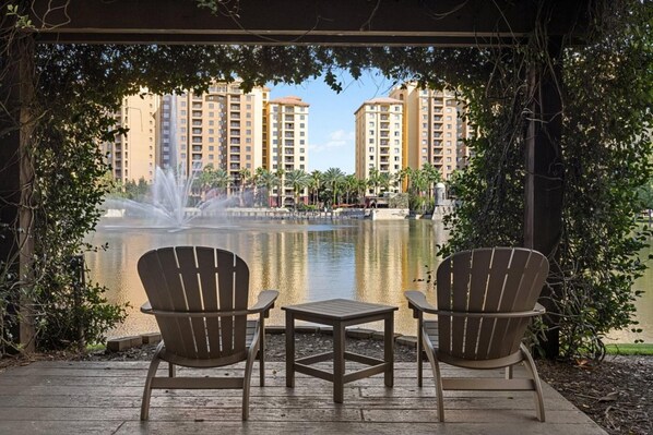 Terrace/patio - 3BD/Orlando Near Disney - 5 Pools, Game Room, Café and Restaurant On-Site! (Lake Buena Vista)