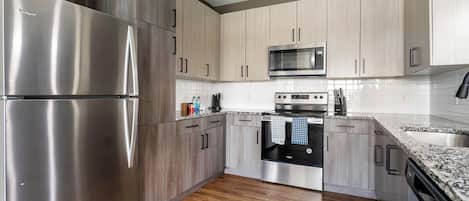 Fridge, dining tables