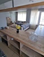 Classic Apartment, Balcony, Beach View | Living area