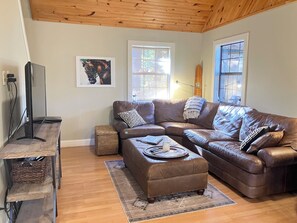 Smart TV, DVD player, books, video library