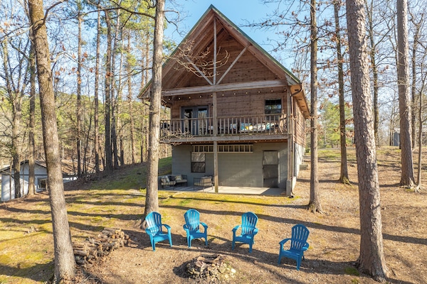 Exterior, rear of house.