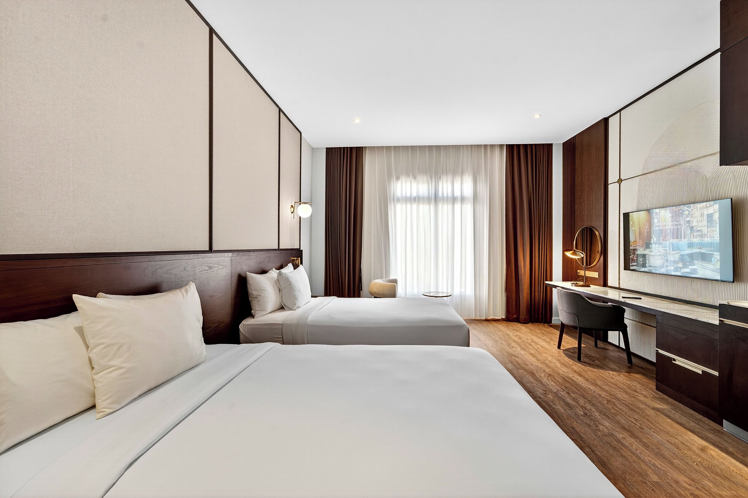 Standard Double Room, City View | In-room safe, desk, blackout drapes, iron/ironing board