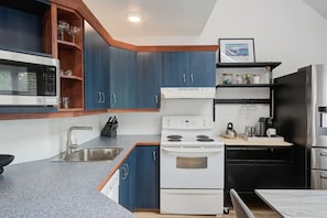 Fridge, oven, stovetop, dishwasher
