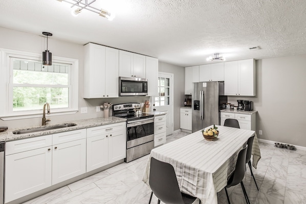 Microwave, oven, stovetop, dishwasher