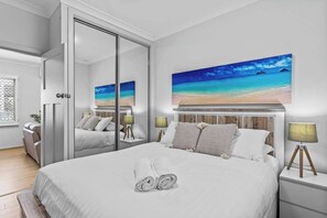 2 bedrooms, desk, travel crib, WiFi