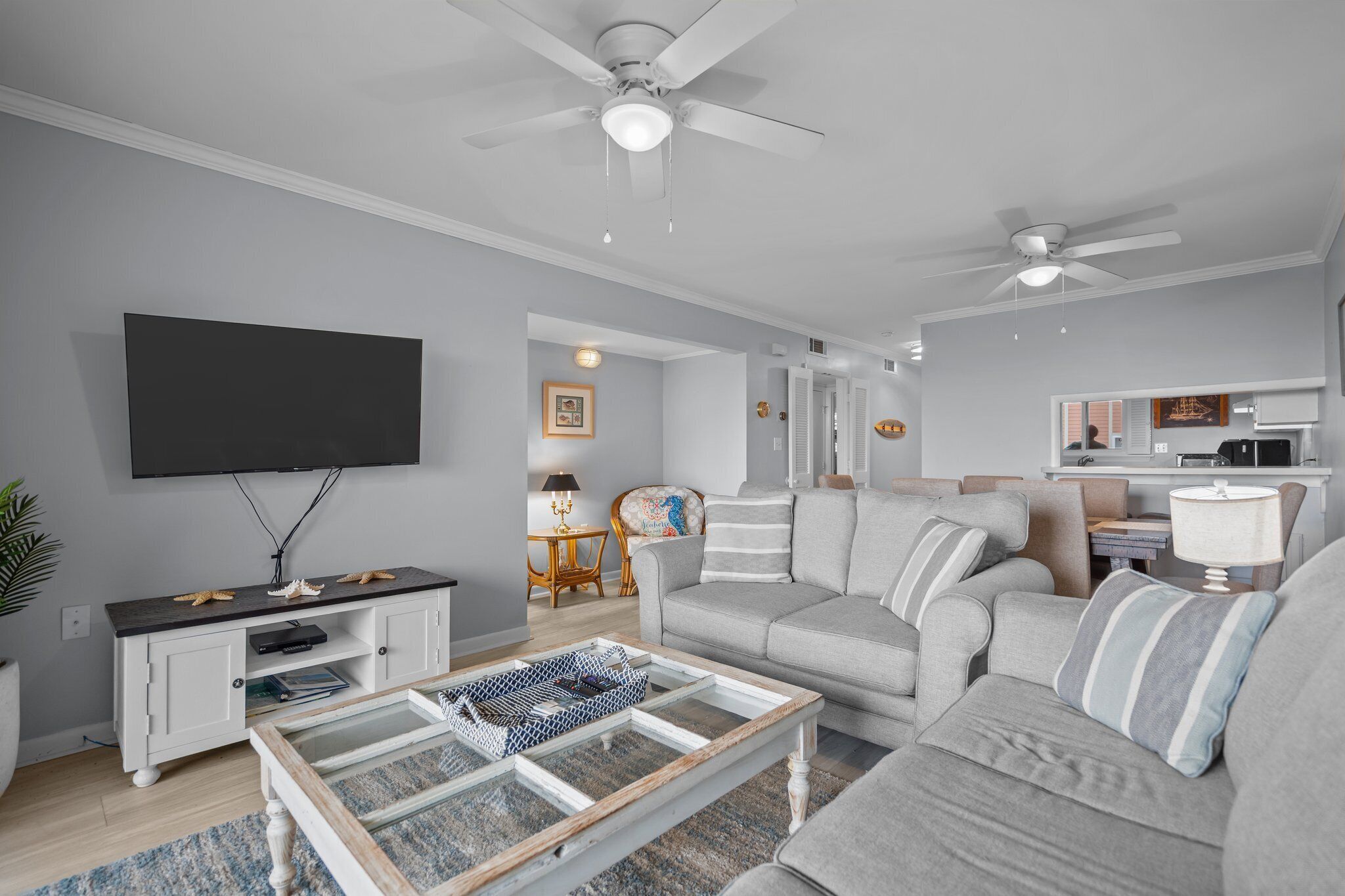 Smart TV, DVD player, books, video library