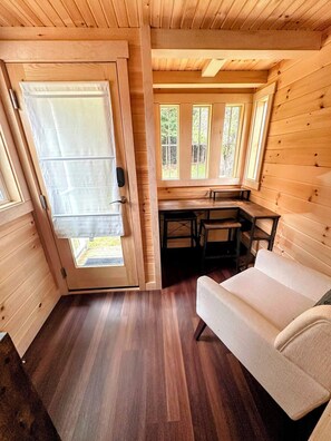 Living area - Have a blast in the Redwoods, then relax in tiny home comfort! (Hiouchi)