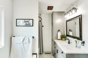 Hair dryer, towels