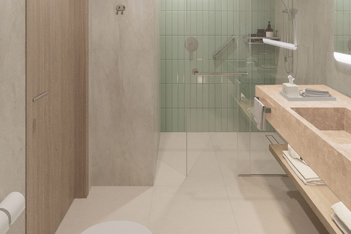 milieuvriendelijk toiletgerief, een haardroger, vloerverwarming