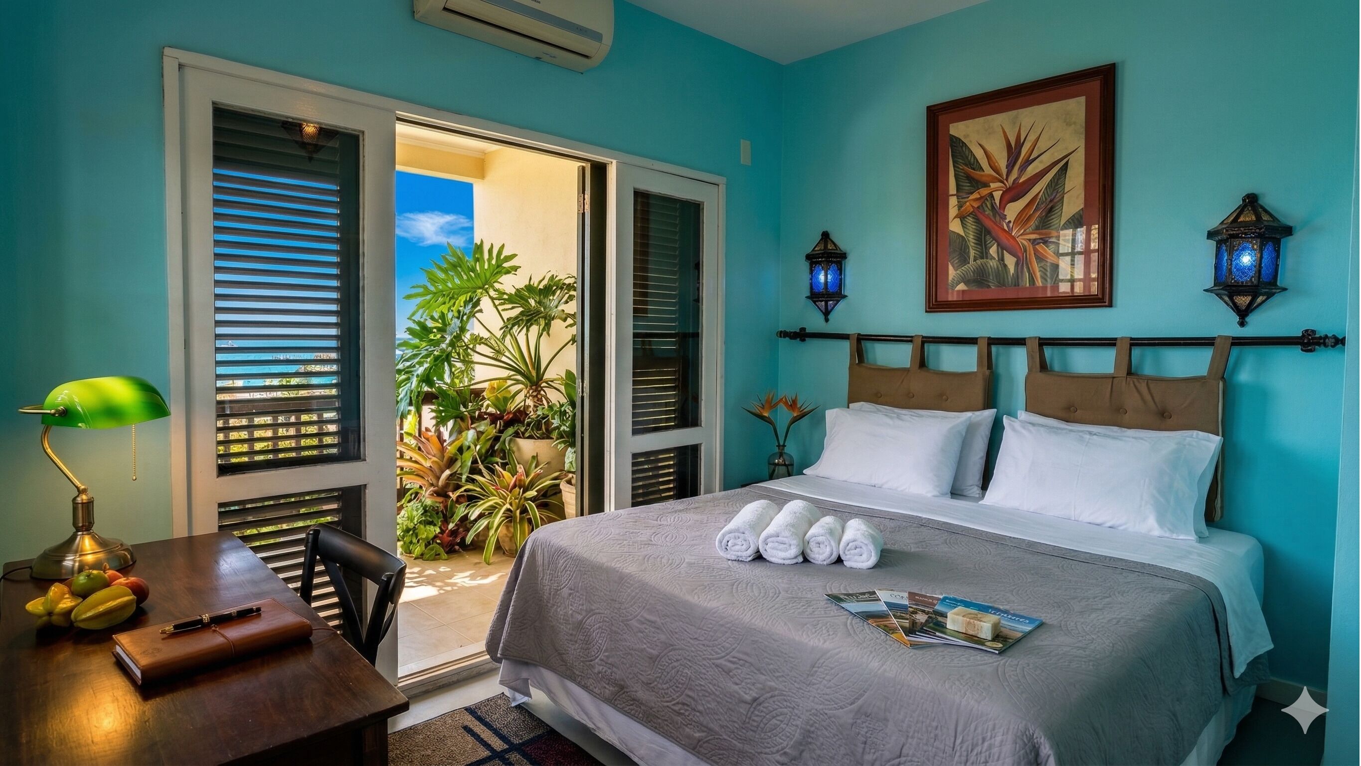 Blackout curtains, iron/ironing board, free WiFi, bed sheets