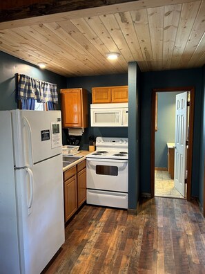 Fridge, microwave, oven, stovetop - Pet Friendly Cottage in Spruce Pine NC (Spruce Pine)