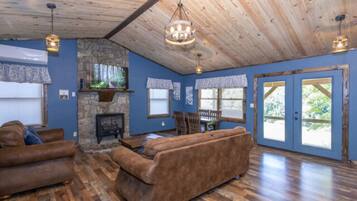 Televisión y chimenea