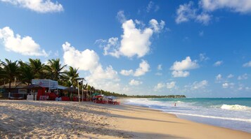 On the beach, white sand