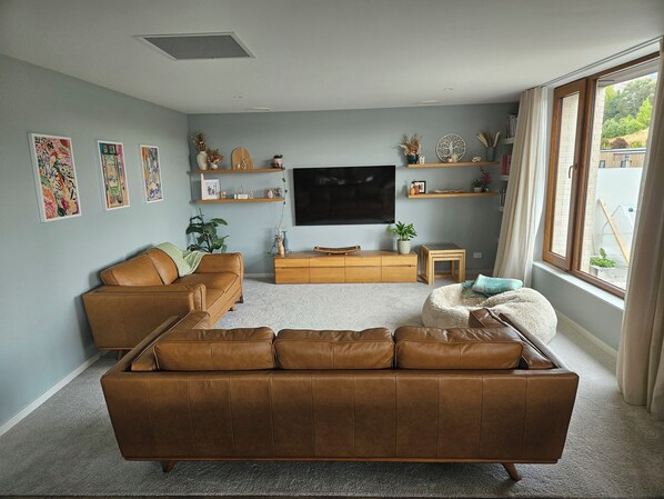 Smart TV, fireplace