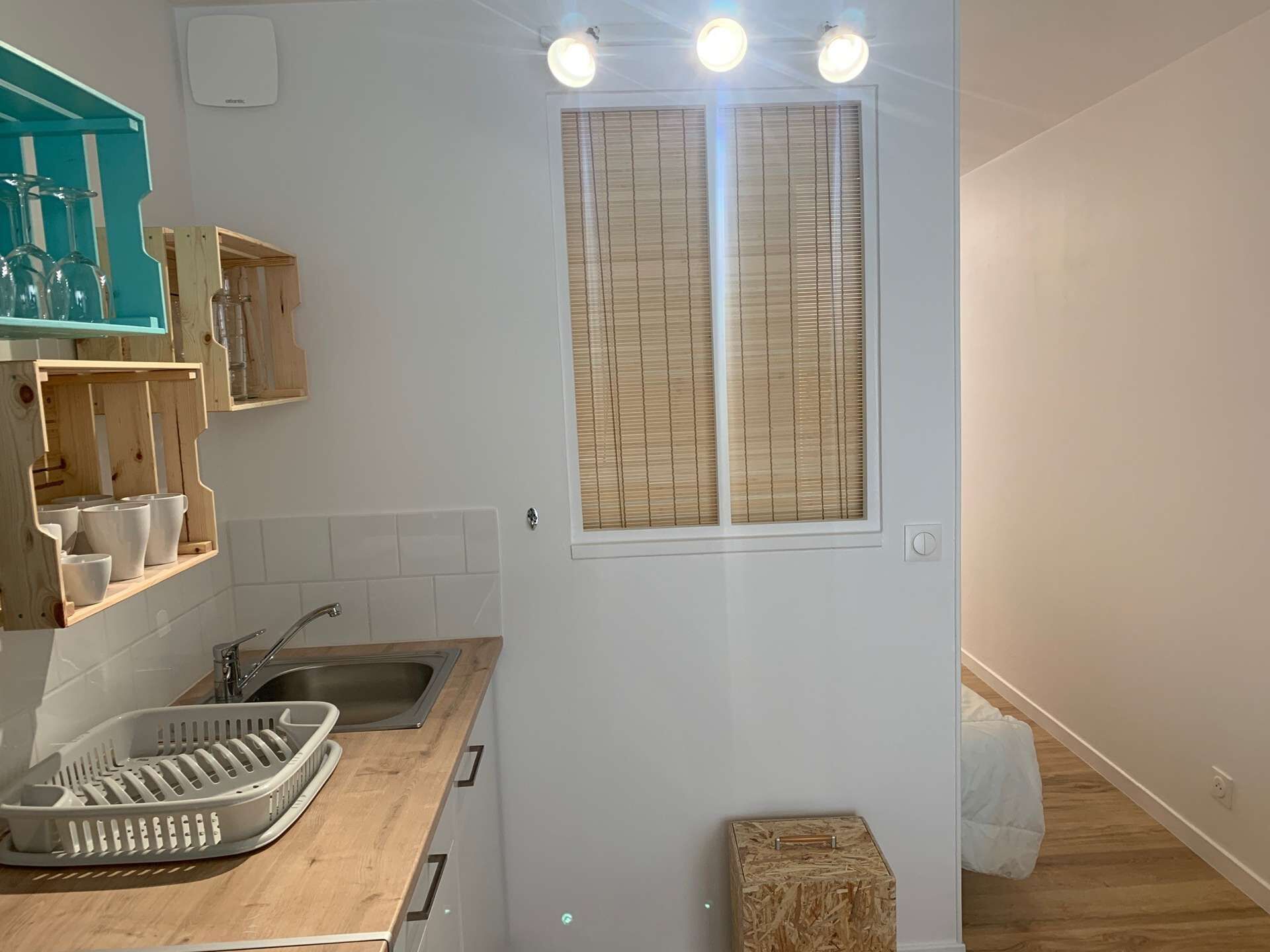 Fridge, toaster, cookware/dishes/utensils