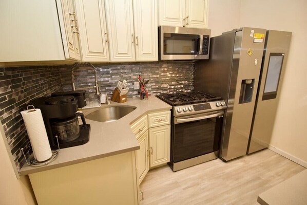 Microwave, oven, stovetop, toaster