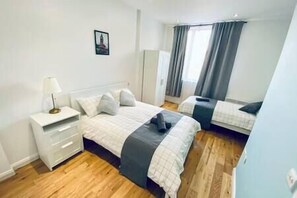 2 bedrooms, iron/ironing board, travel crib, WiFi