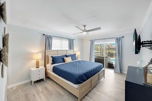 3 bedrooms, desk, iron/ironing board, travel cot